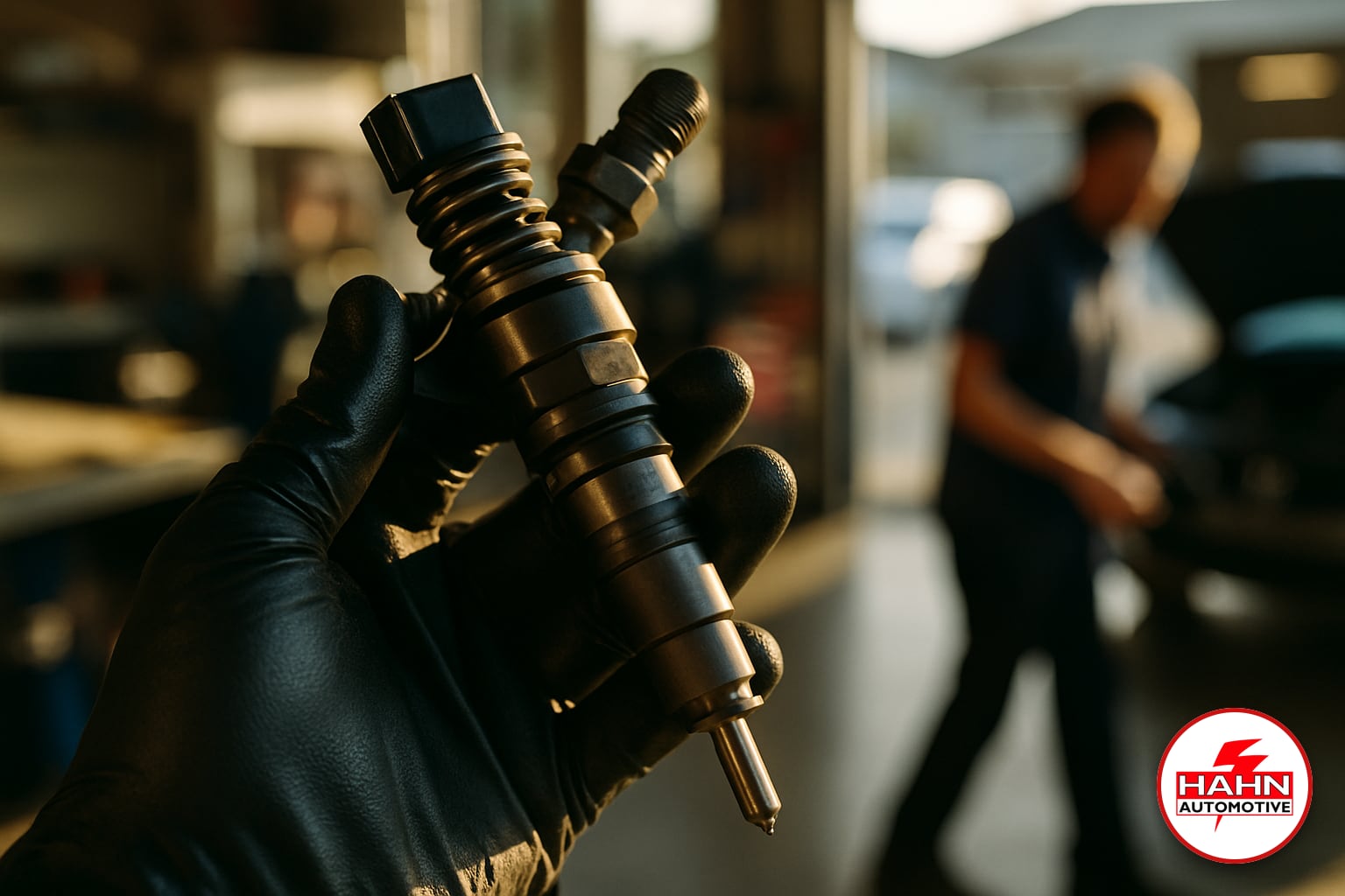 Hahn Automotive technician detail shot — diesel repair