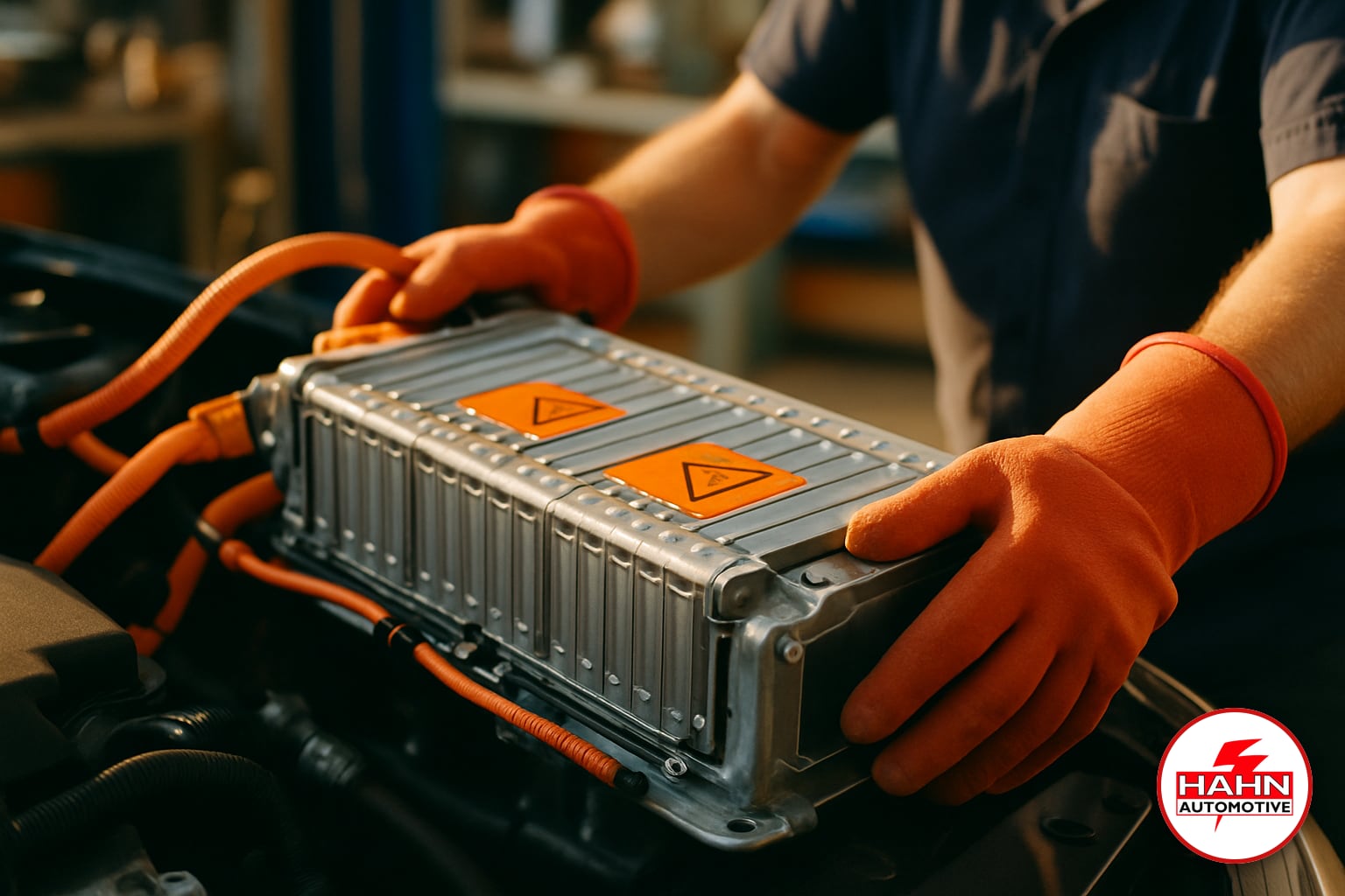 Hahn Automotive technician detail shot — hybrid repair